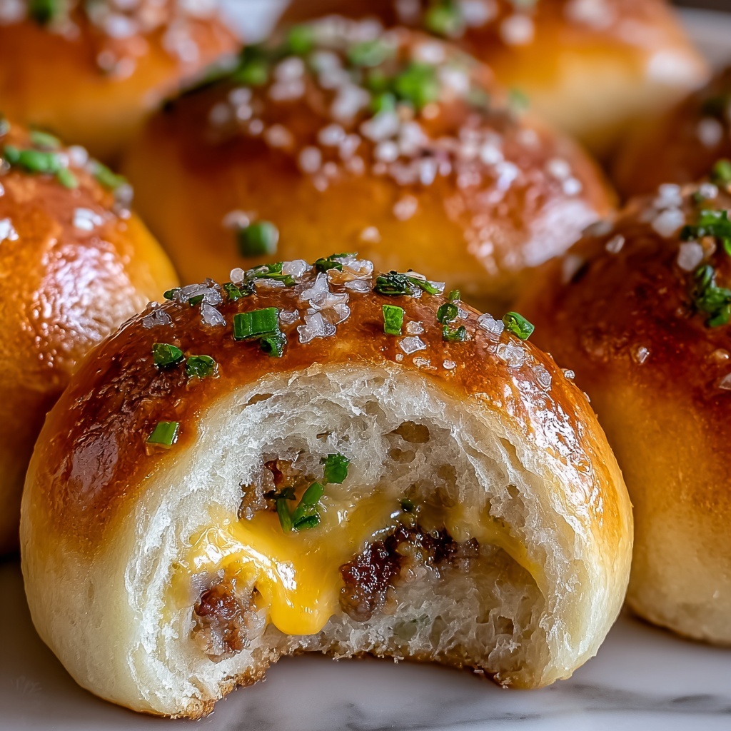 Garlic Parmesan Cheeseburger Bombs Recipe - Recipe Image