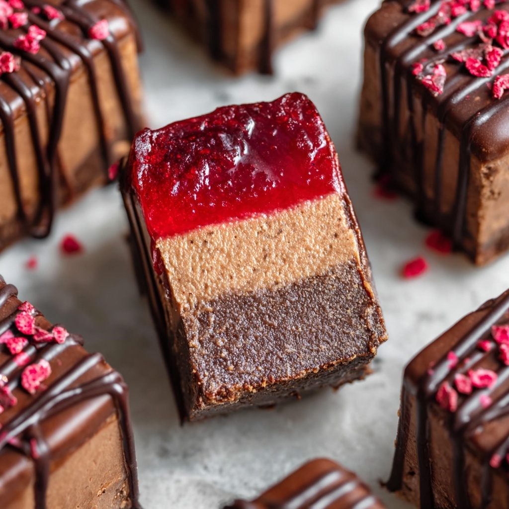 Raspberry Mocha No-Bake Brownies Recipe - Recipe Image