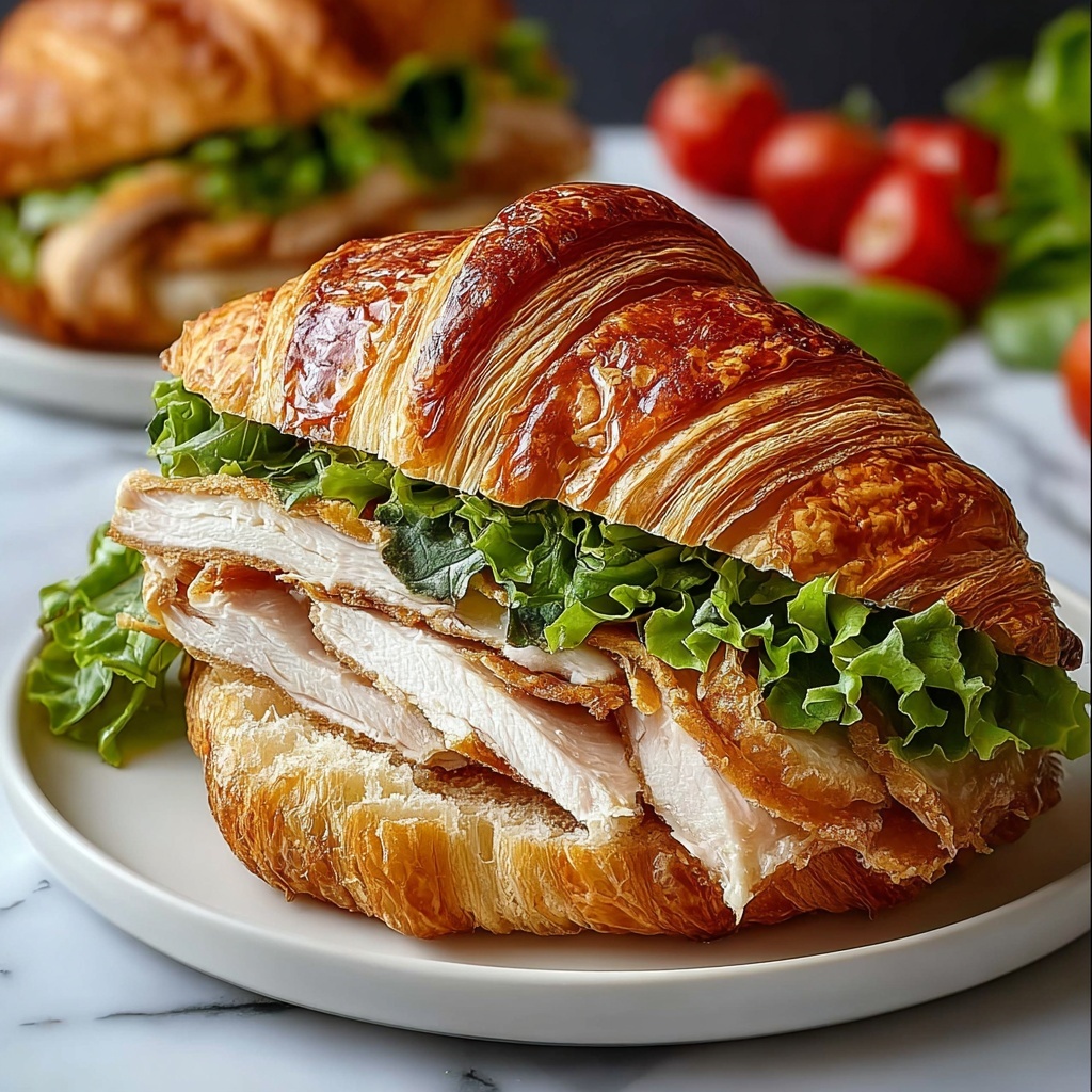 Chicken Caesar Croissant Sandwich Recipe - Recipe Image
