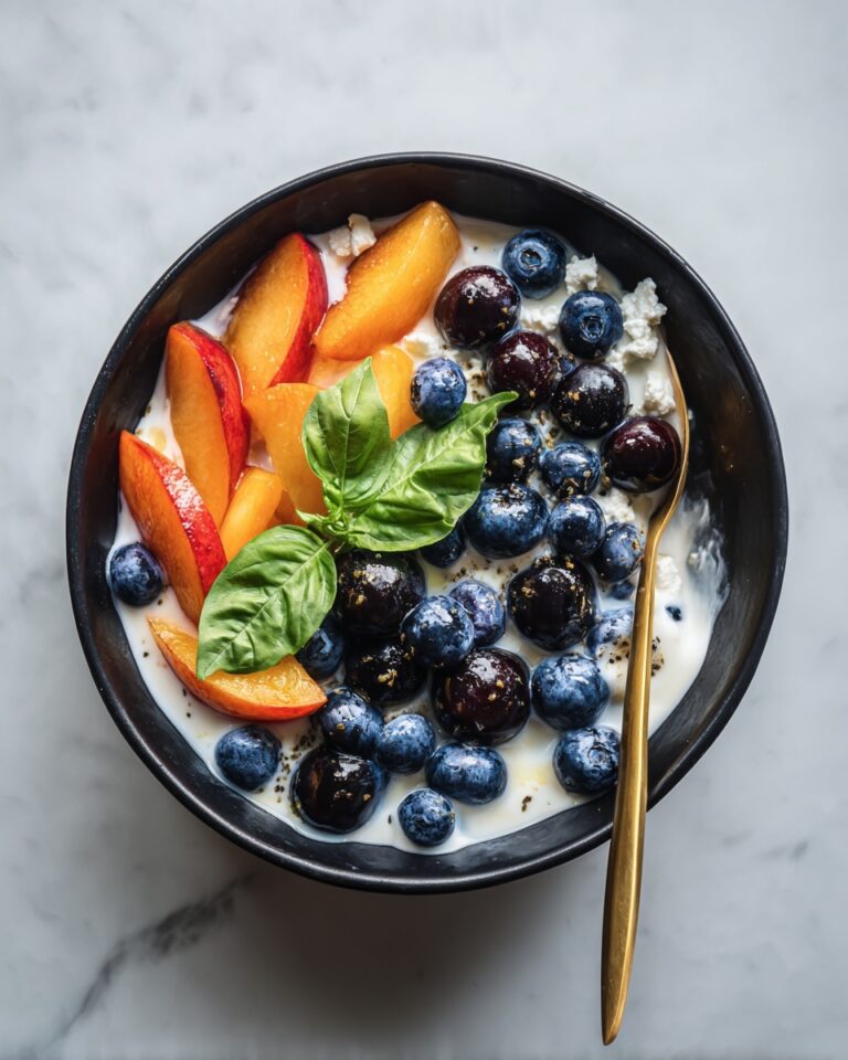 Blueberry Peach Feta Salad with Honey-Lemon Vinaigrette Recipe