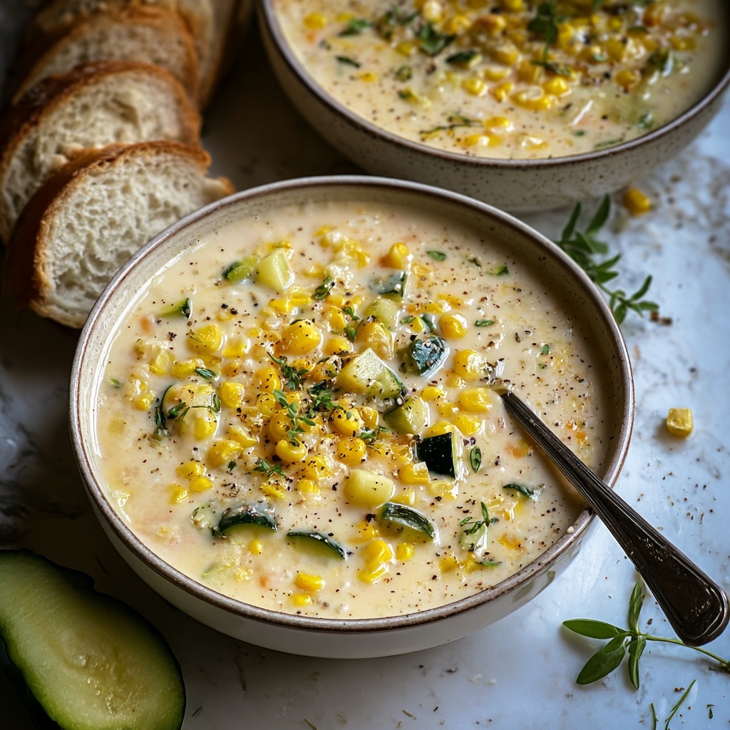 Summer Fresh Corn and Zucchini Chowder Recipe - Recipe Image