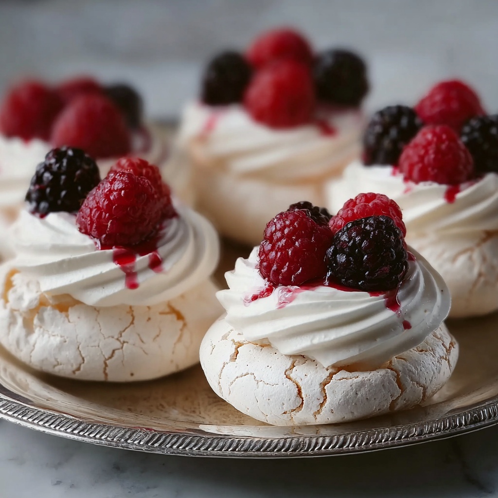 Toasted Coconut Mini Pavlovas with Coconut Custard Recipe - Recipe Image