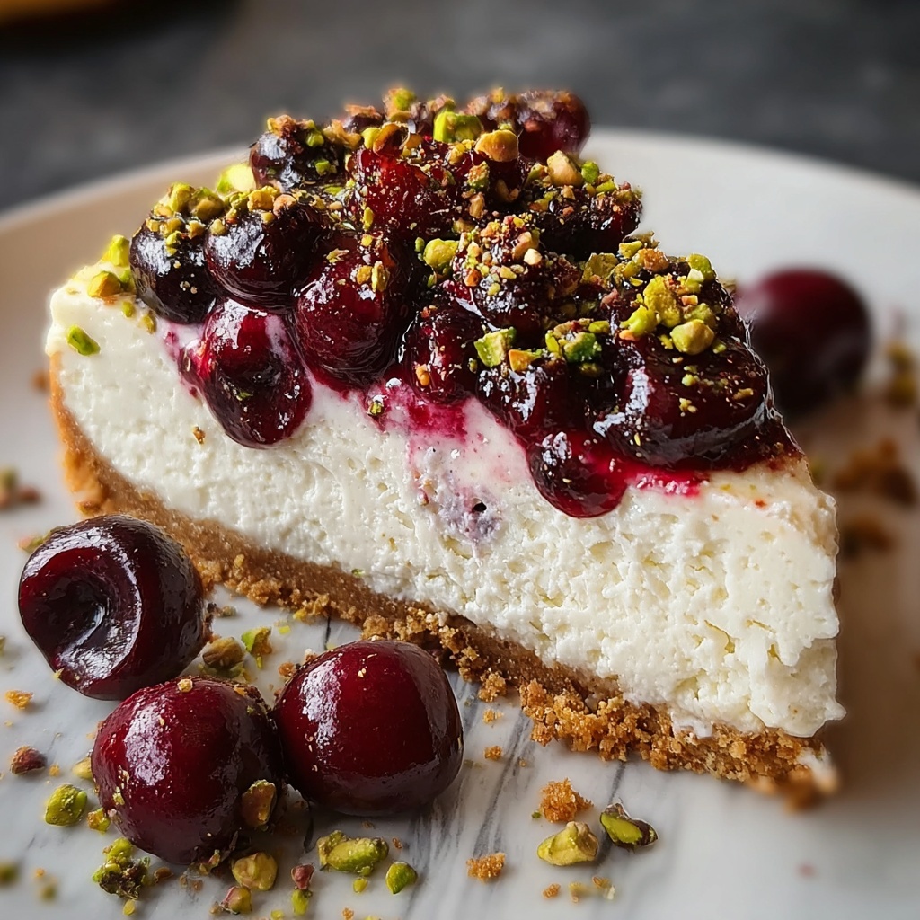 Luscious Lemon Lime Cherry Pistachio Cheesecake Recipe - Recipe Image
