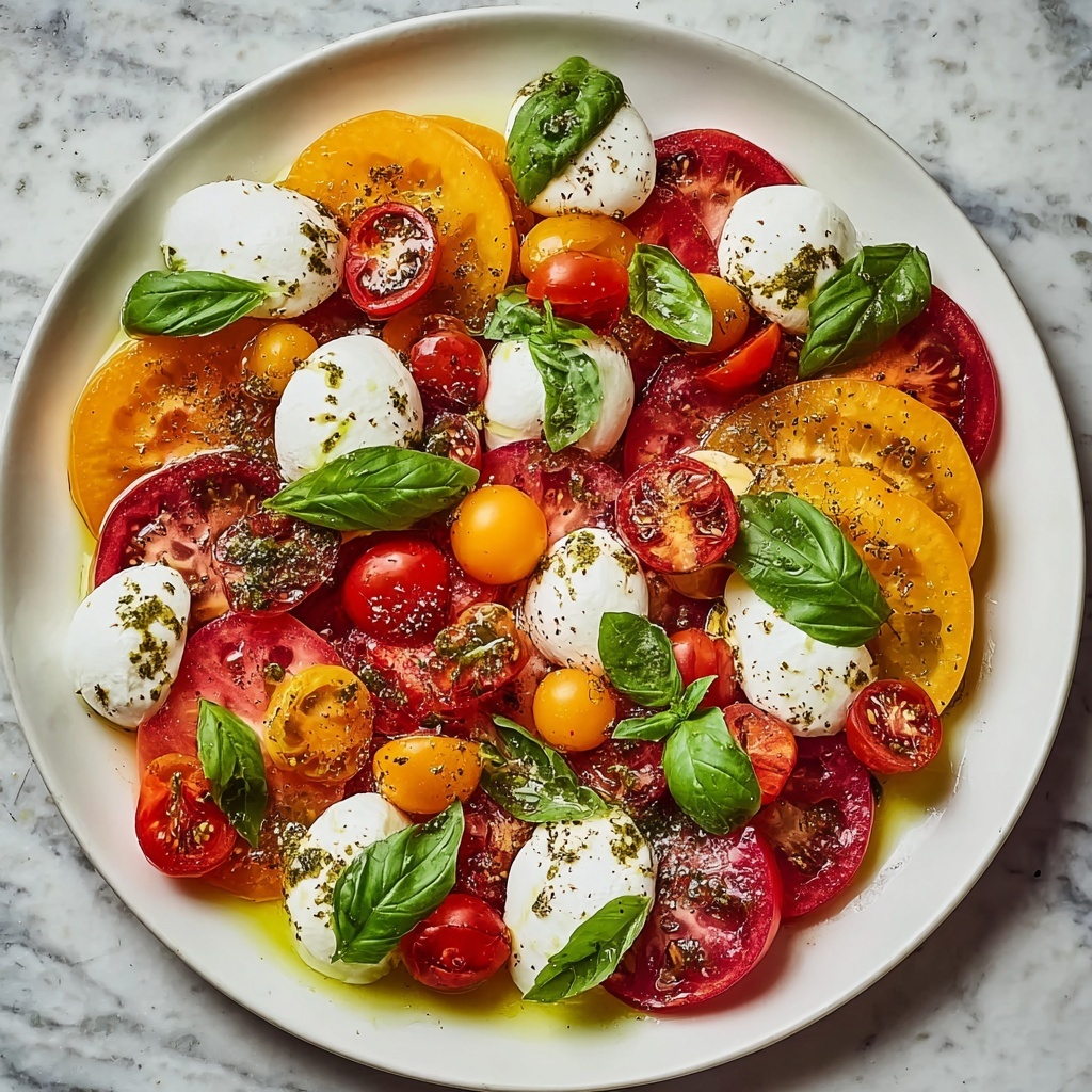 Tomato Peach Burrata Salad Recipe - Recipe Image