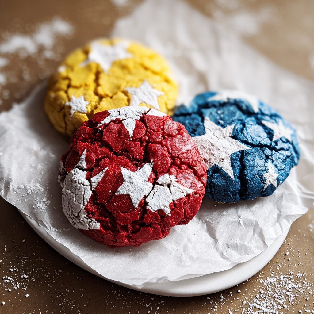 Patriotic Crinkle Cookies Recipe - Recipe Image