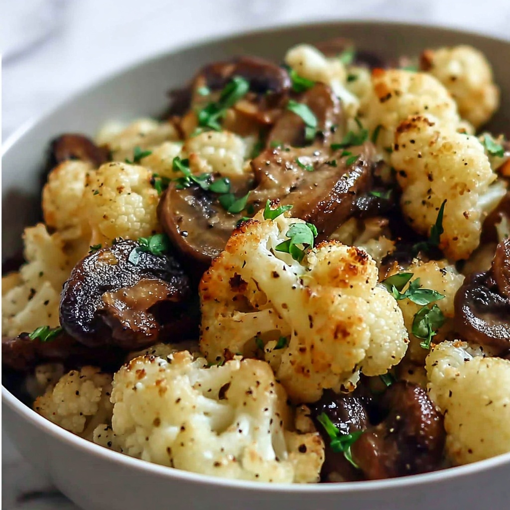 Garlic Cauliflower Mushroom Skillet Recipe - Recipe Image