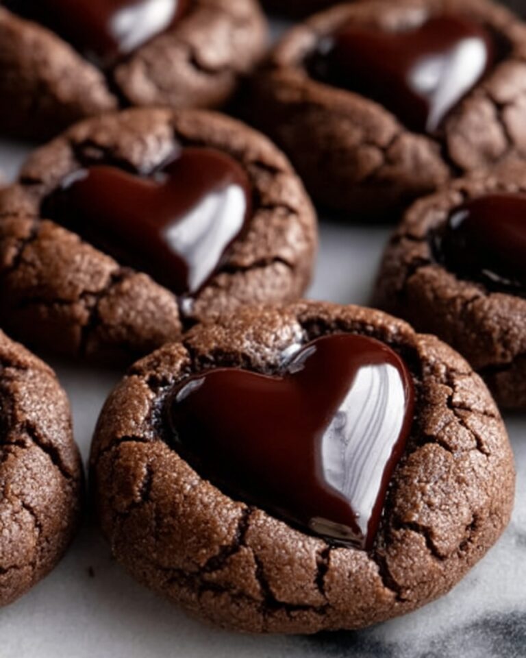 Heart-Shaped Chocolate Thumbprint Cookies Recipe