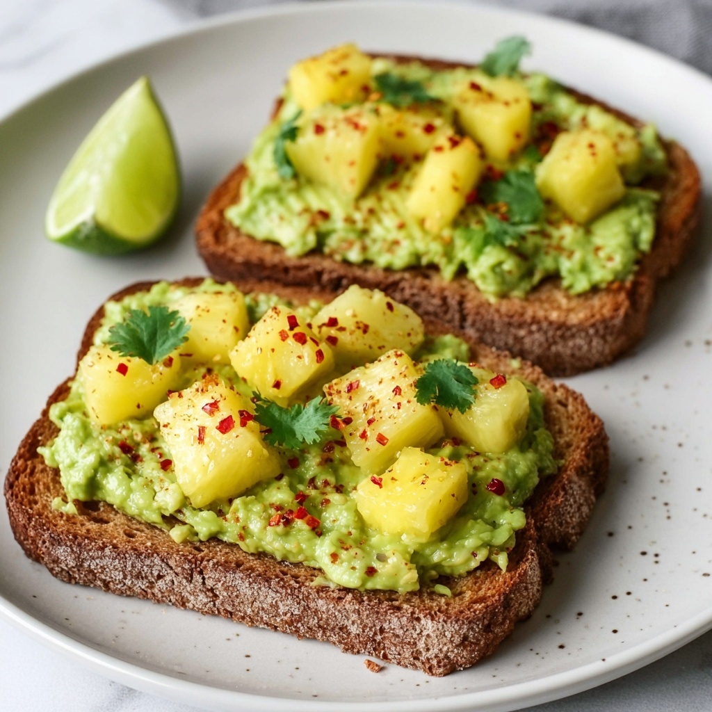 Tropical Avocado Toast with Mango and Pineapple Recipe - Recipe Image