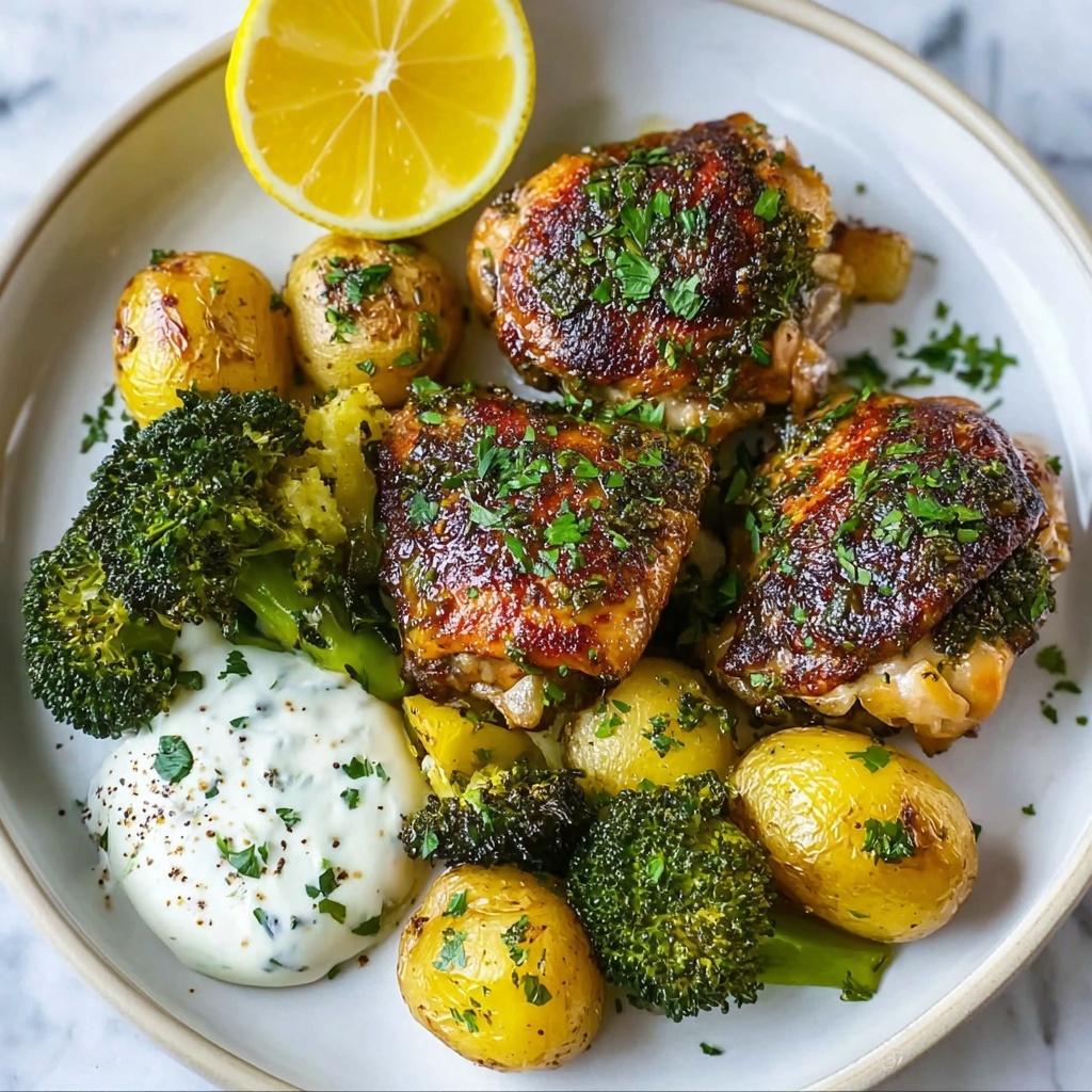 Lemon Garlic Chicken with Parmesan Herb Sauce Recipe - Recipe Image