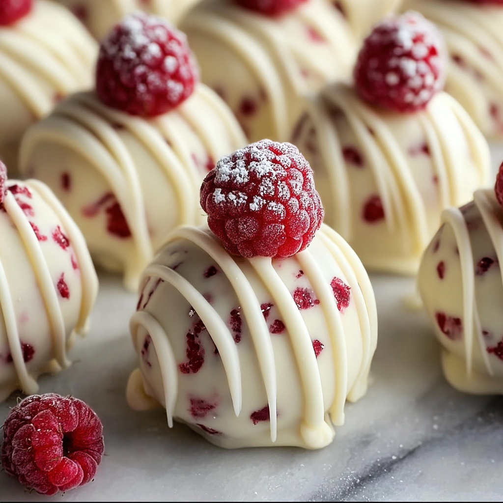 White Chocolate Raspberry Cheesecake Balls Recipe - Recipe Image
