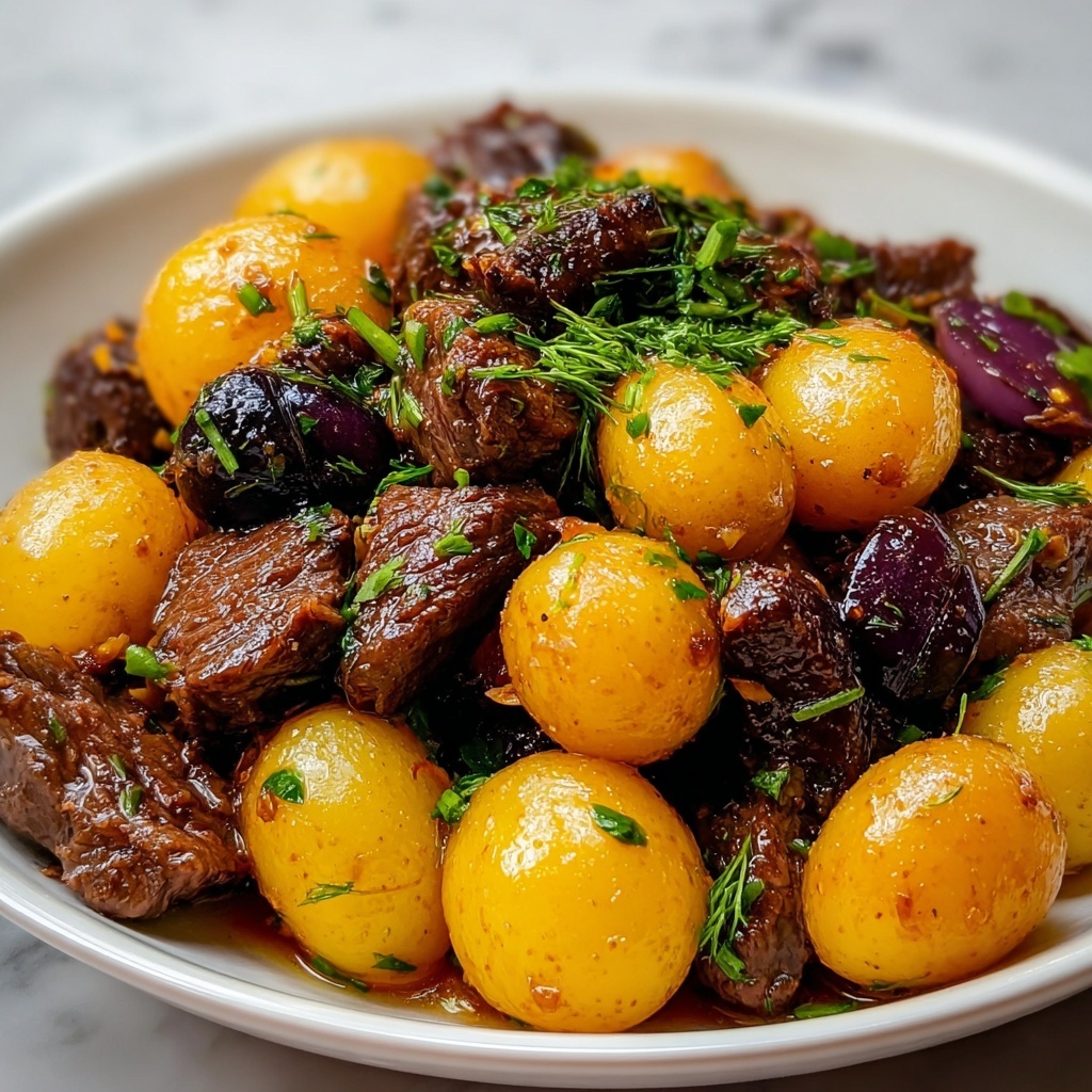 Crockpot Garlic Butter Beef Bites with Potatoes Recipe - Recipe Image
