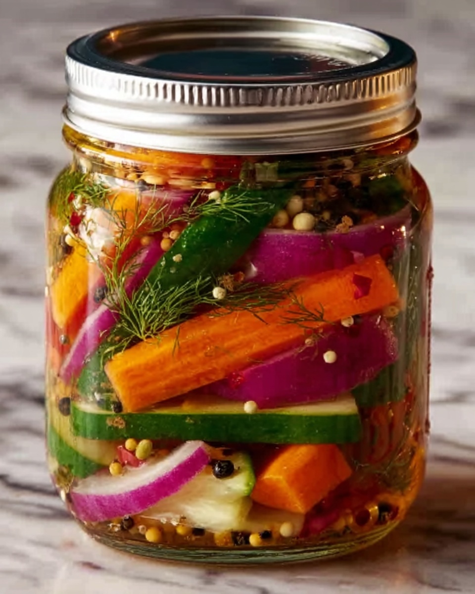 Crunchy Tangy Refrigerator Pickled Vegetables Recipe - Recipe Image
