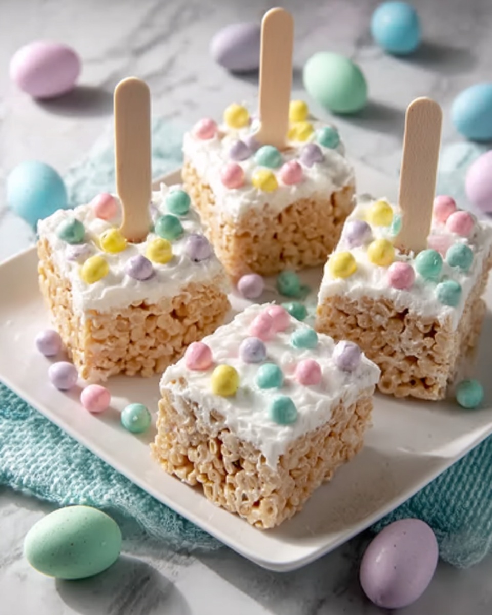 Chocolate-Dipped Easter Rice Krispie Treats Recipe - Recipe Image