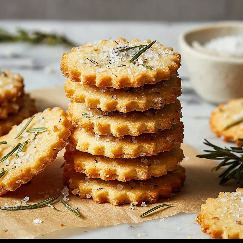 Savory Rosemary Cheddar Shortbread Cookies Recipe - Recipe Image