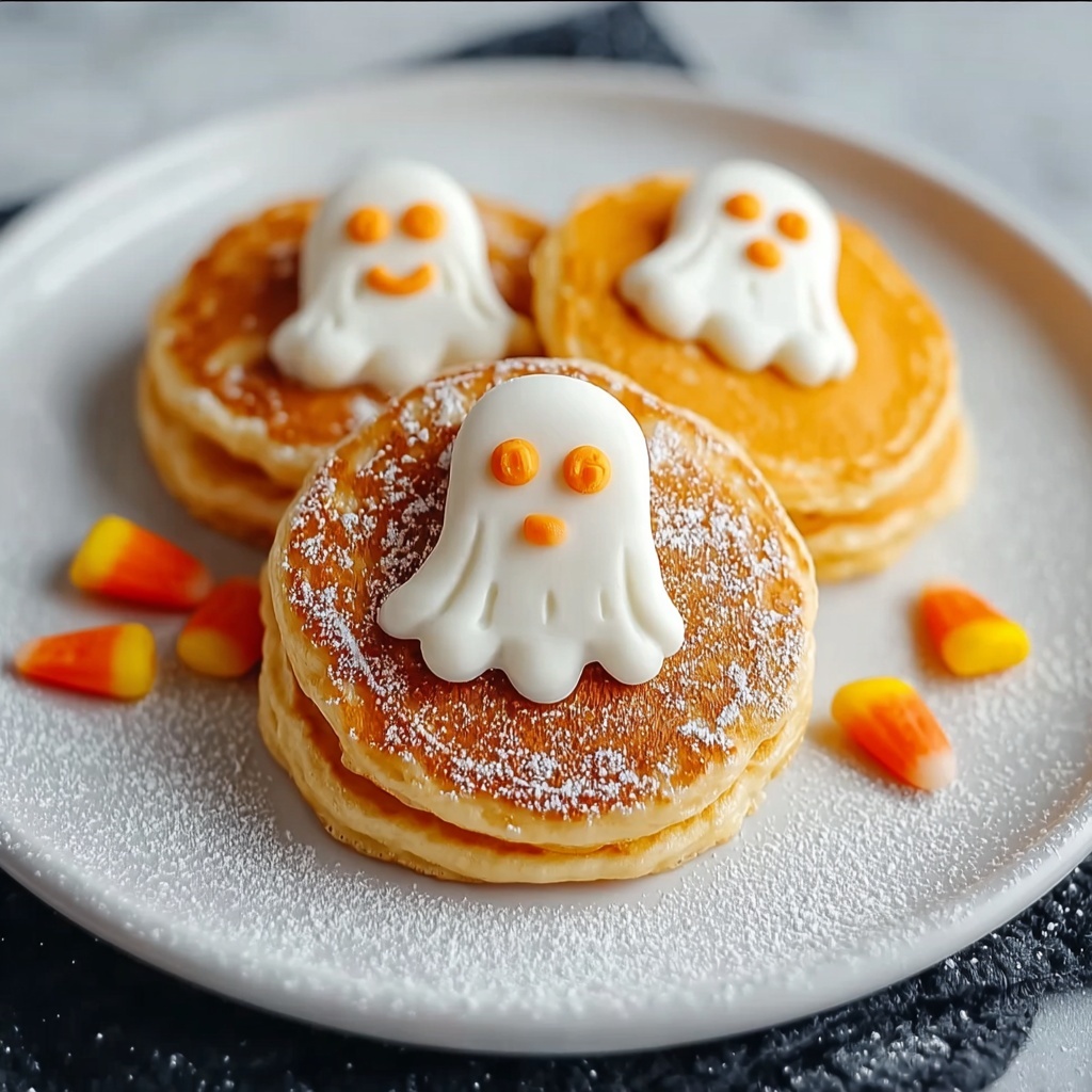 Halloween Pumpkin Pancakes with Spooky Toppings Recipe - Recipe Image