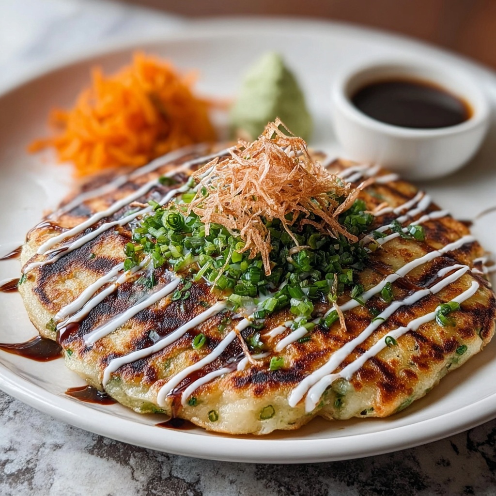 Japanese Savory Cabbage Pancake Recipe - Recipe Image