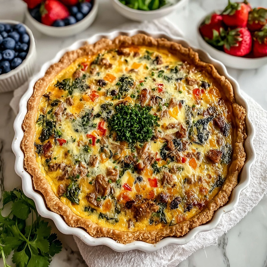 Easy Tuna Breakfast Quiche Recipe - Recipe Image