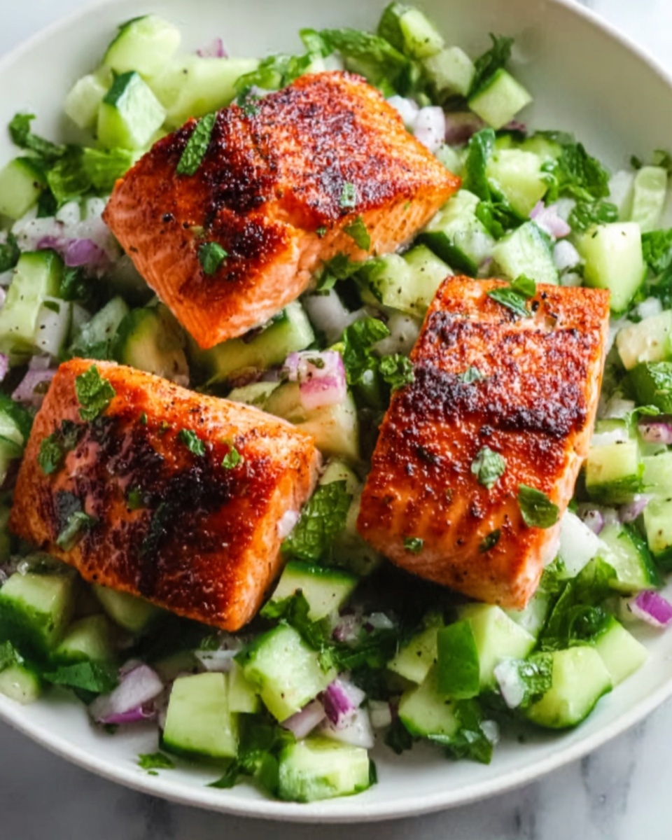Bang Bang Salmon with Avocado Cucumber Salsa Recipe - Recipe Image