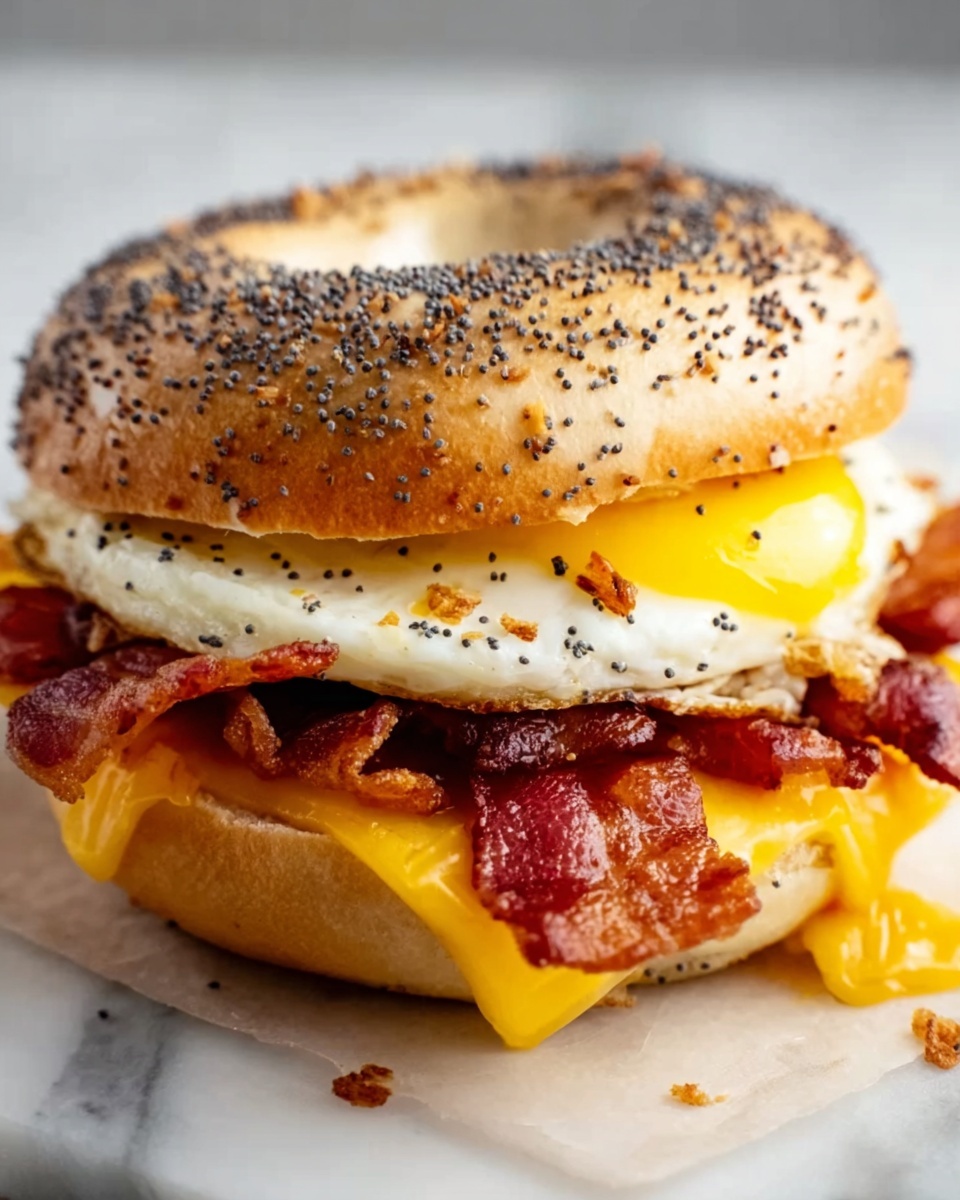 Bagel Breakfast Sandwich with Spicy Mayo and Bacon Recipe - Recipe Image