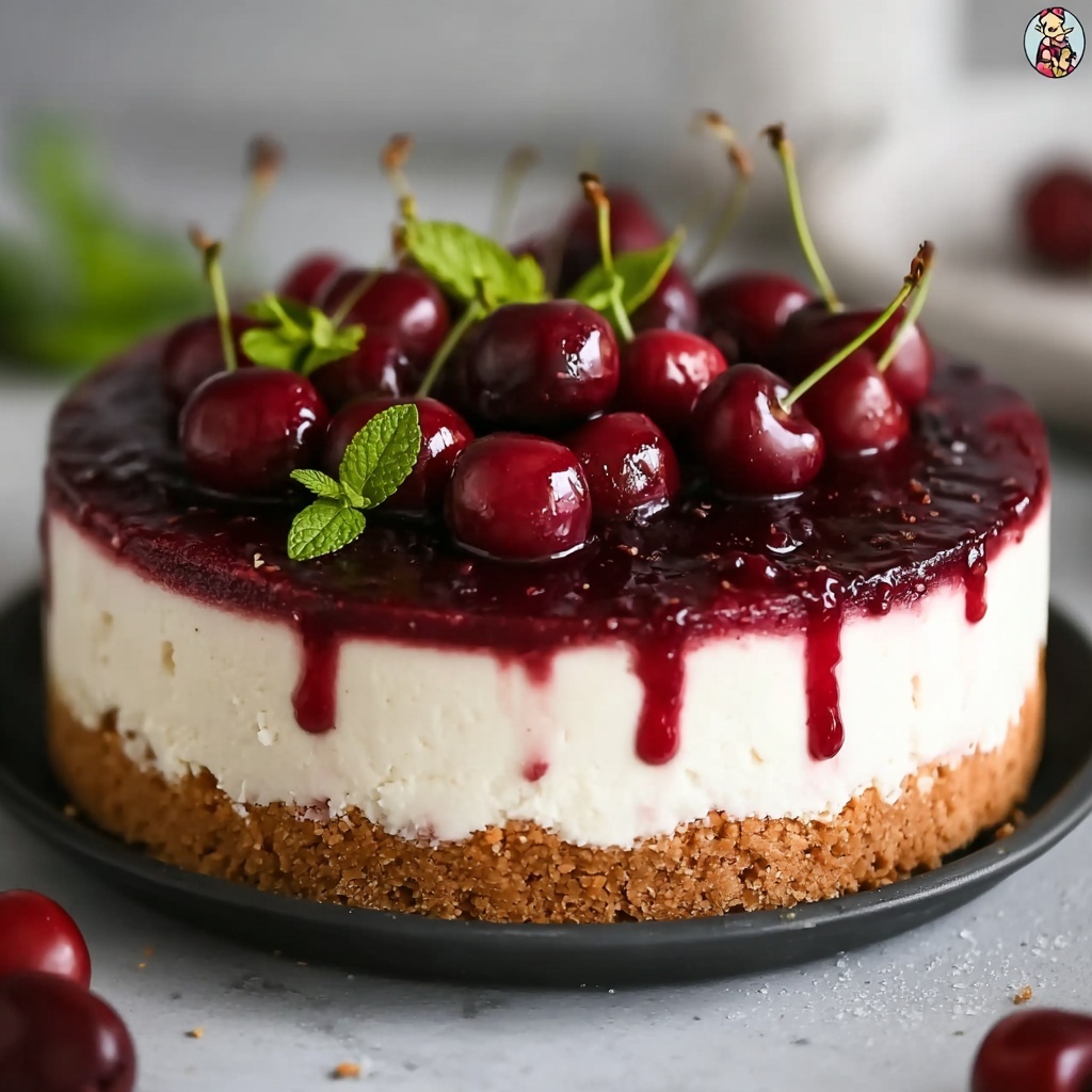 No-Bake Cherry Cheesecake Recipe - Recipe Image