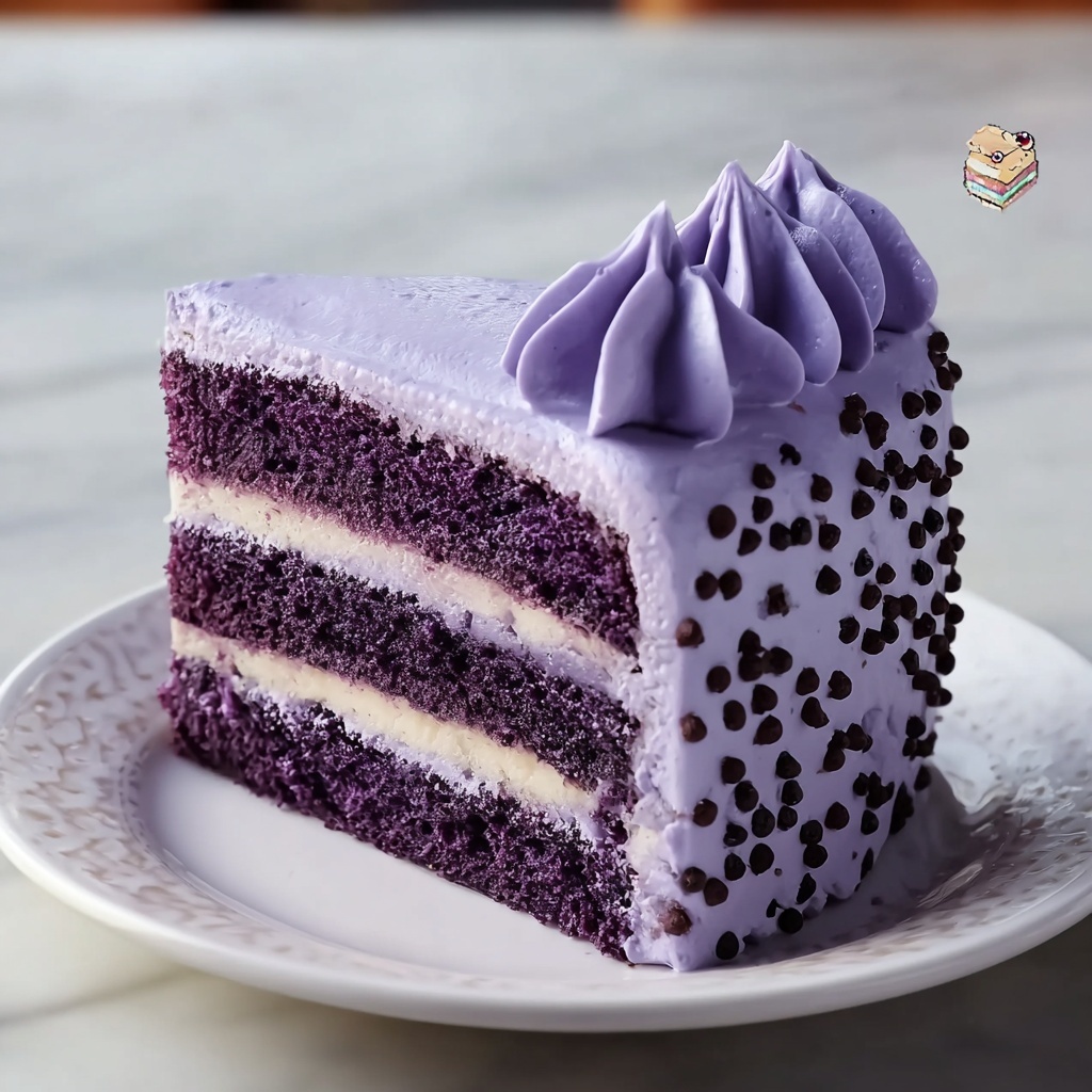 Ube Cake with Fluffy Ube Frosting Recipe - Recipe Image