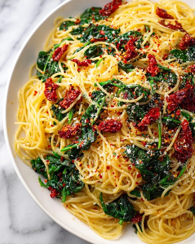 Spaghetti and Spinach with Sun-Dried Tomato Cream Sauce Recipe