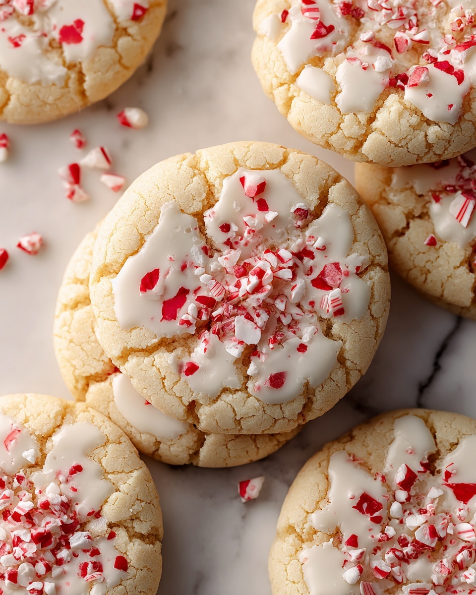 White Chocolate Dipped Peppermint Sugar Cookies Recipe - Recipe Image
