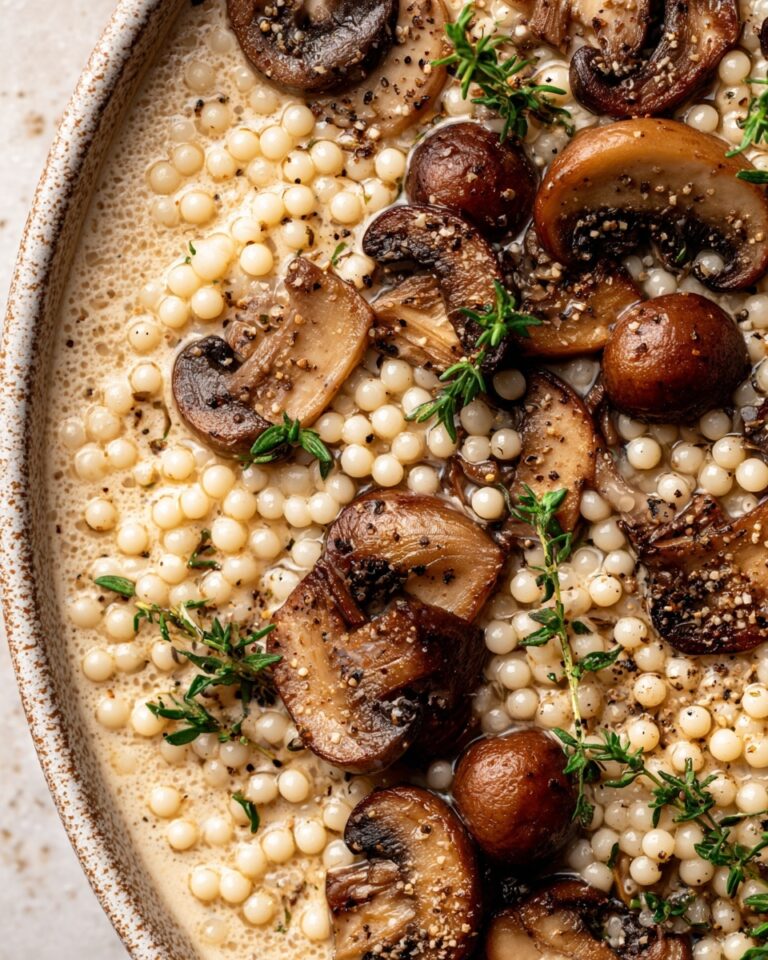 Creamy Mushroom & Pearl Couscous Soup Recipe