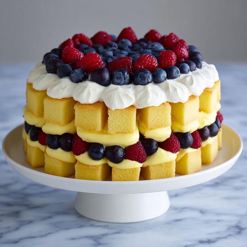 Red, White and Blue Berry Trifle Recipe - Recipe Image