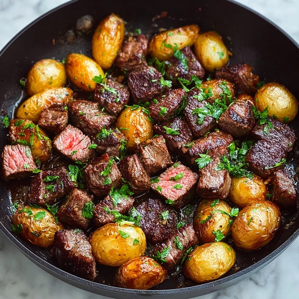 Garlic Butter Steak Bites and Potatoes Recipe - Recipe Image