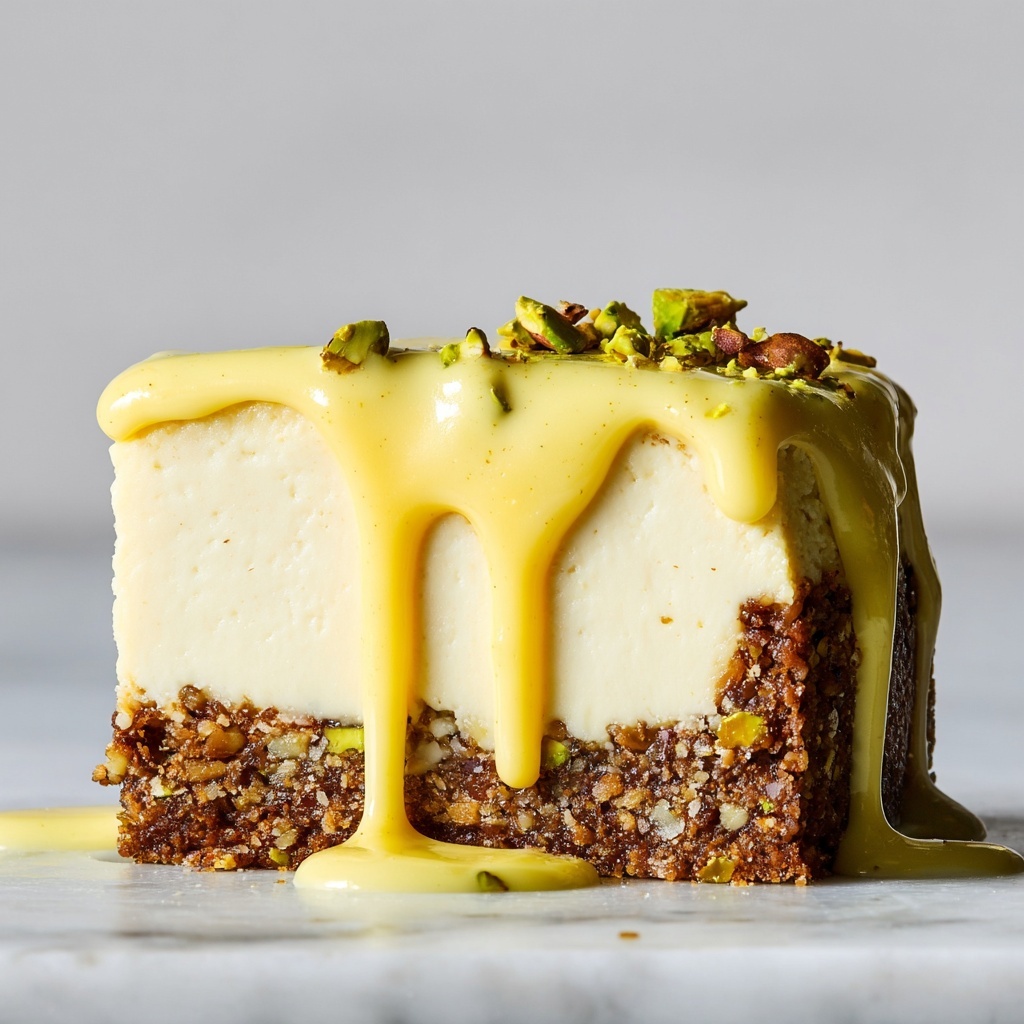 No-Bake Vegan Pistachio Cheesecake Recipe - Recipe Image