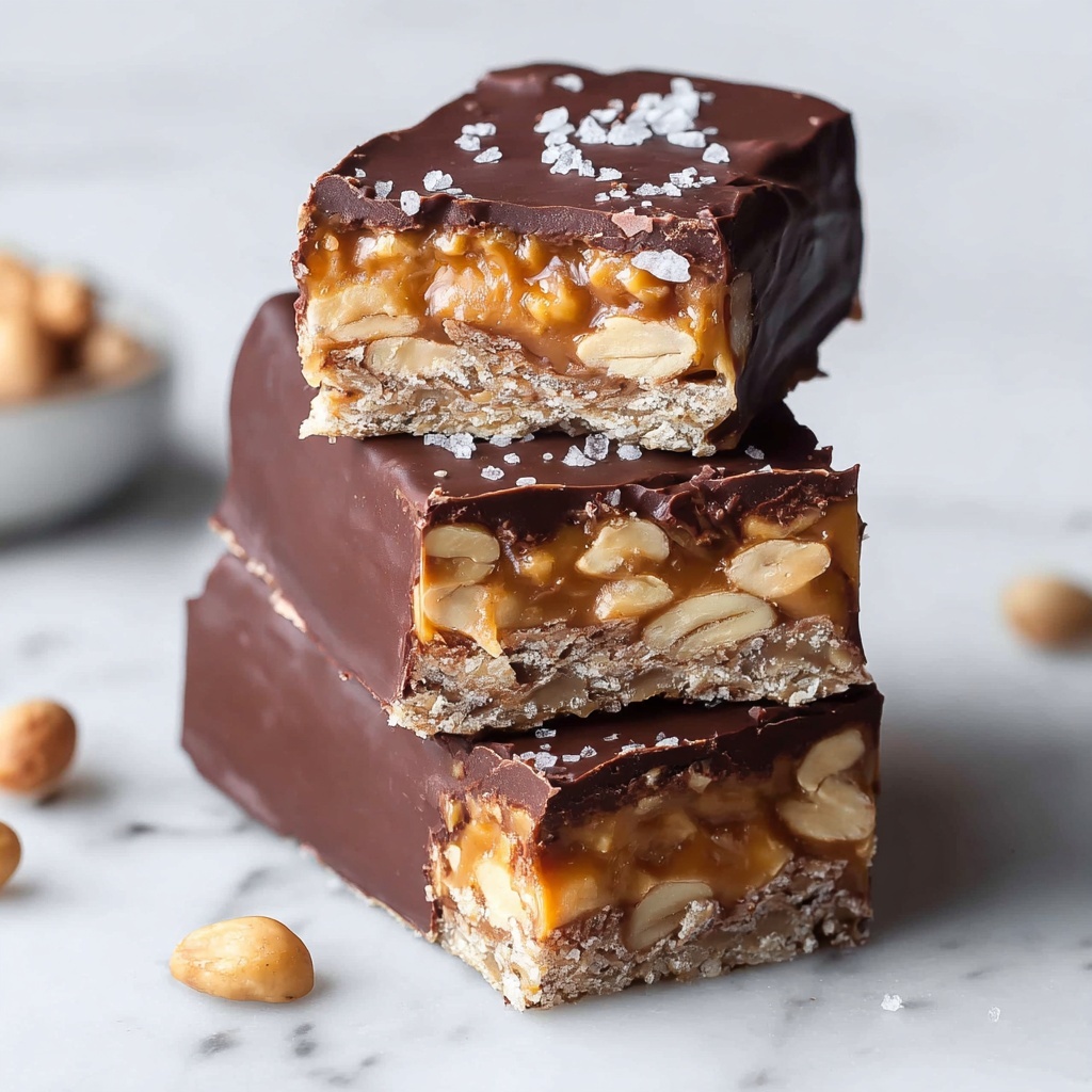 Vegan Snickers Bars (No-bake, Gluten-Free) Recipe - Recipe Image