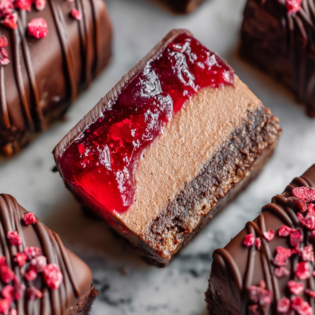 Raspberry Mocha No-Bake Brownies Recipe - Recipe Image