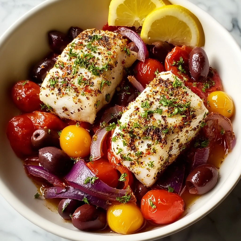 Mediterranean Baked Fish Recipe - Recipe Image