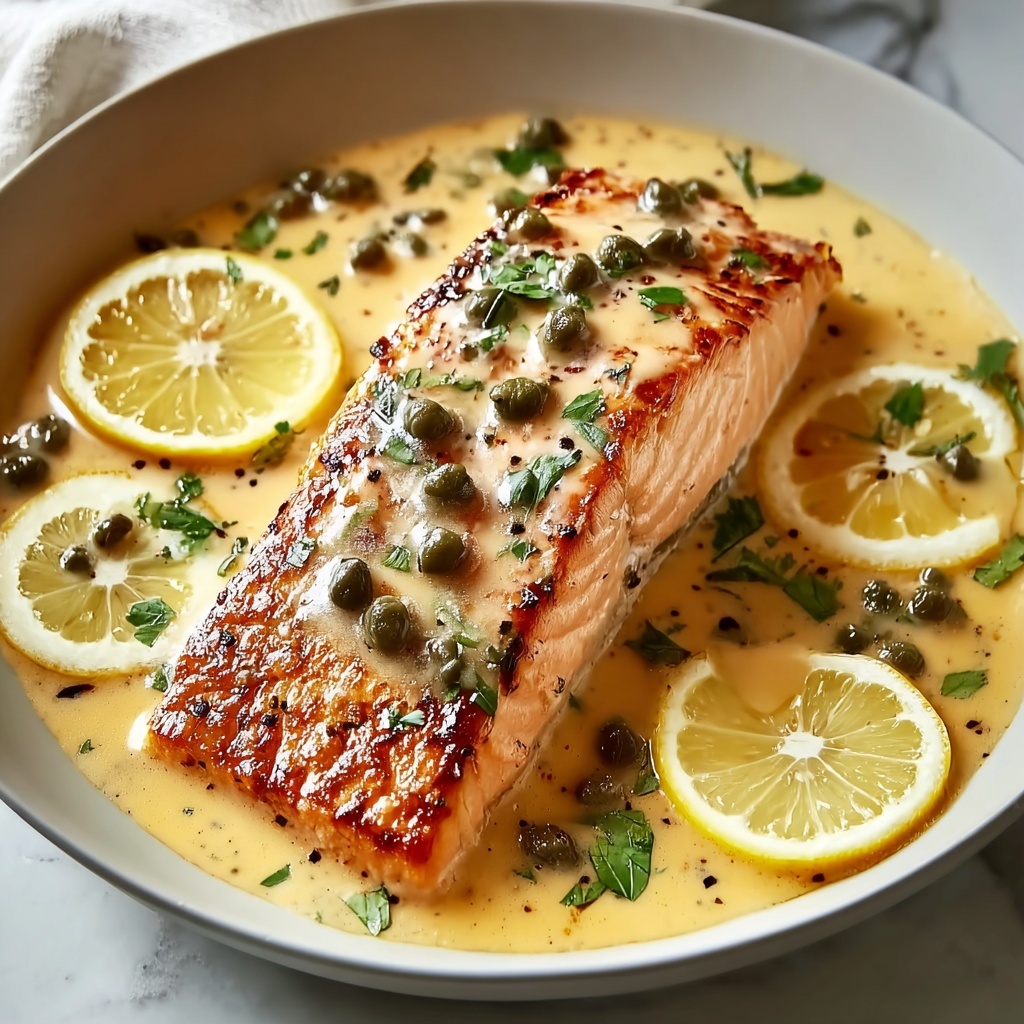 Creamy Salmon Piccata Recipe - Recipe Image