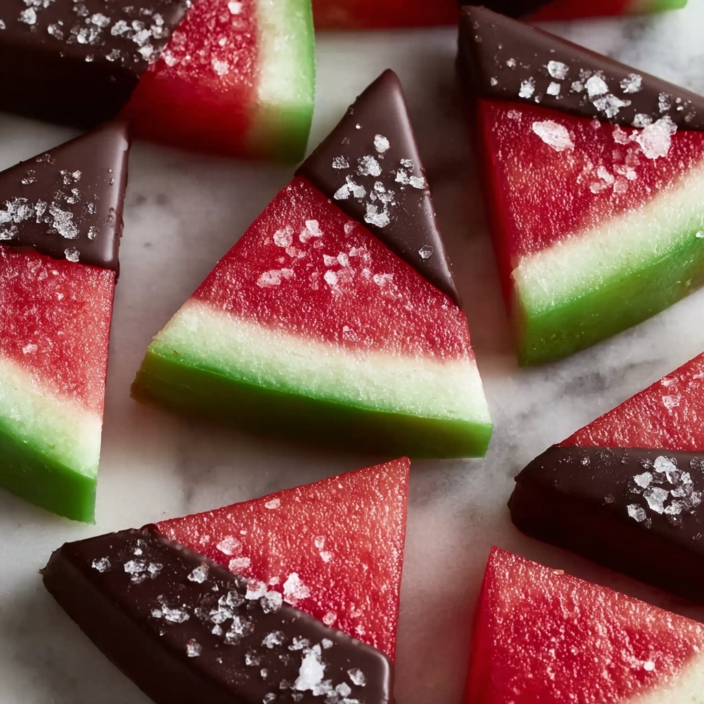 Sea Salt Dark Chocolate Watermelon Slices Recipe - Recipe Image
