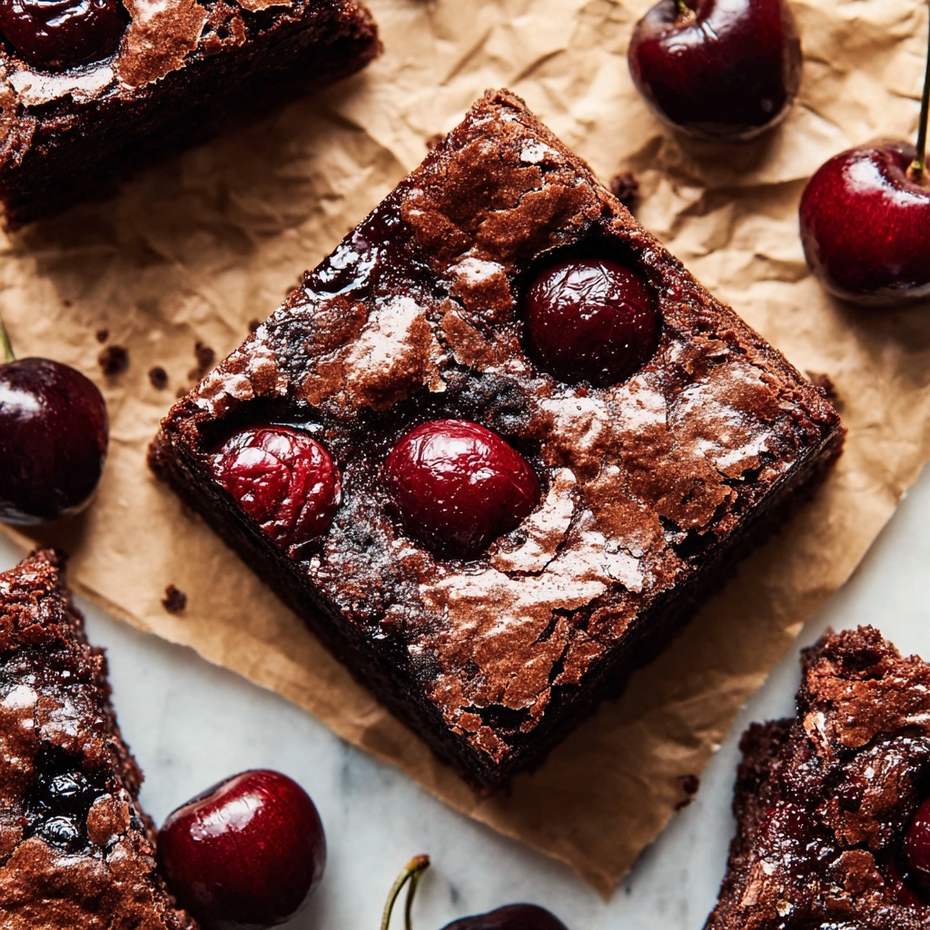 Roasted Chocolate Cherry Brownies Recipe - Recipe Image