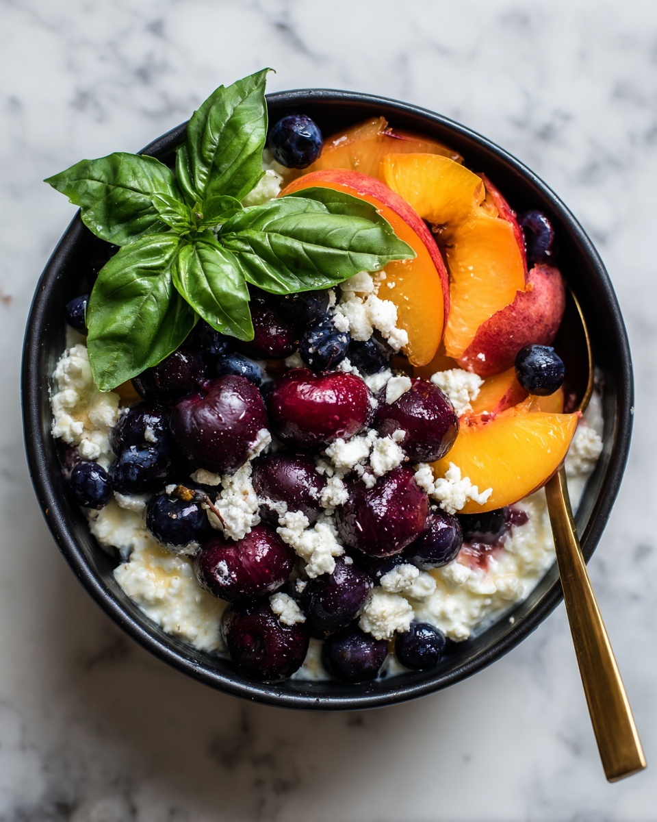 Blueberry Peach Feta Salad with Honey-Lemon Vinaigrette Recipe - Recipe Image