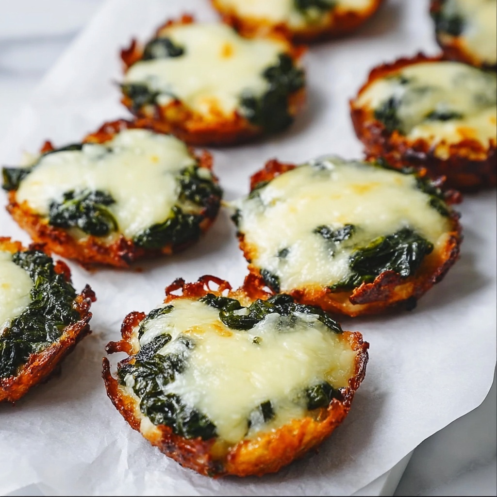 Spinach Dip Cheese Crisps Recipe - Recipe Image