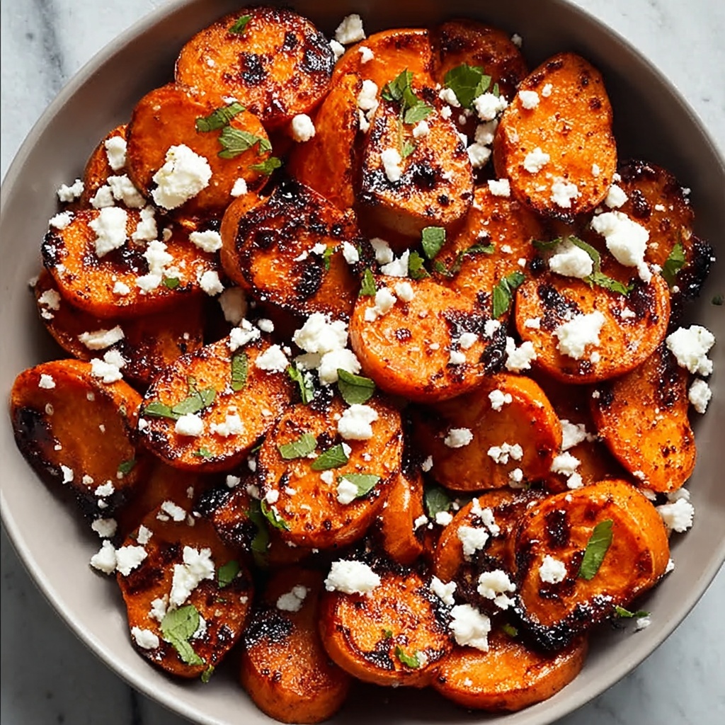 Honey Feta Roasted Sweet Potato Rounds Recipe - Recipe Image