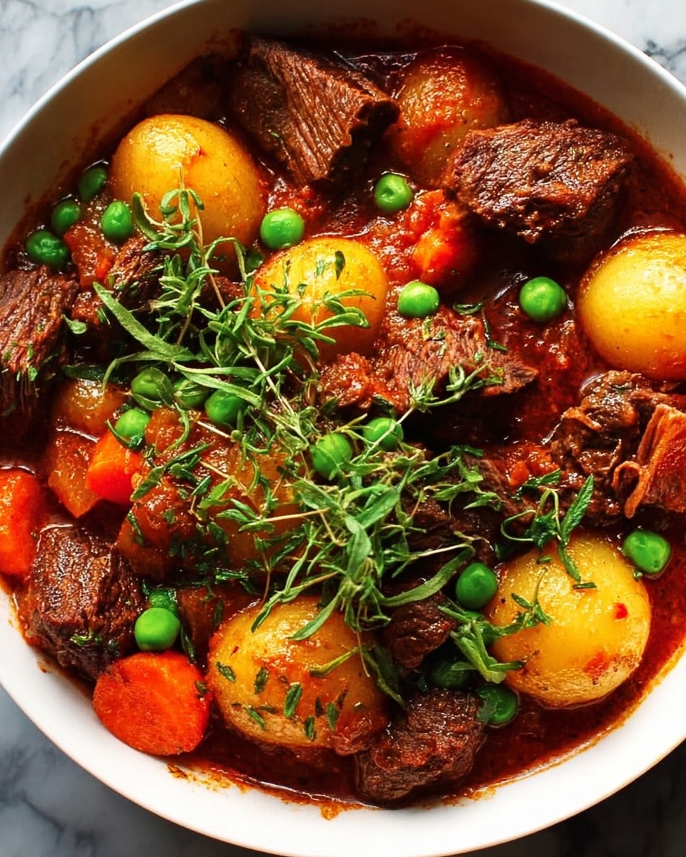 Hearty Slow-Simmered Savory Beef Stew Recipe - Recipe Image