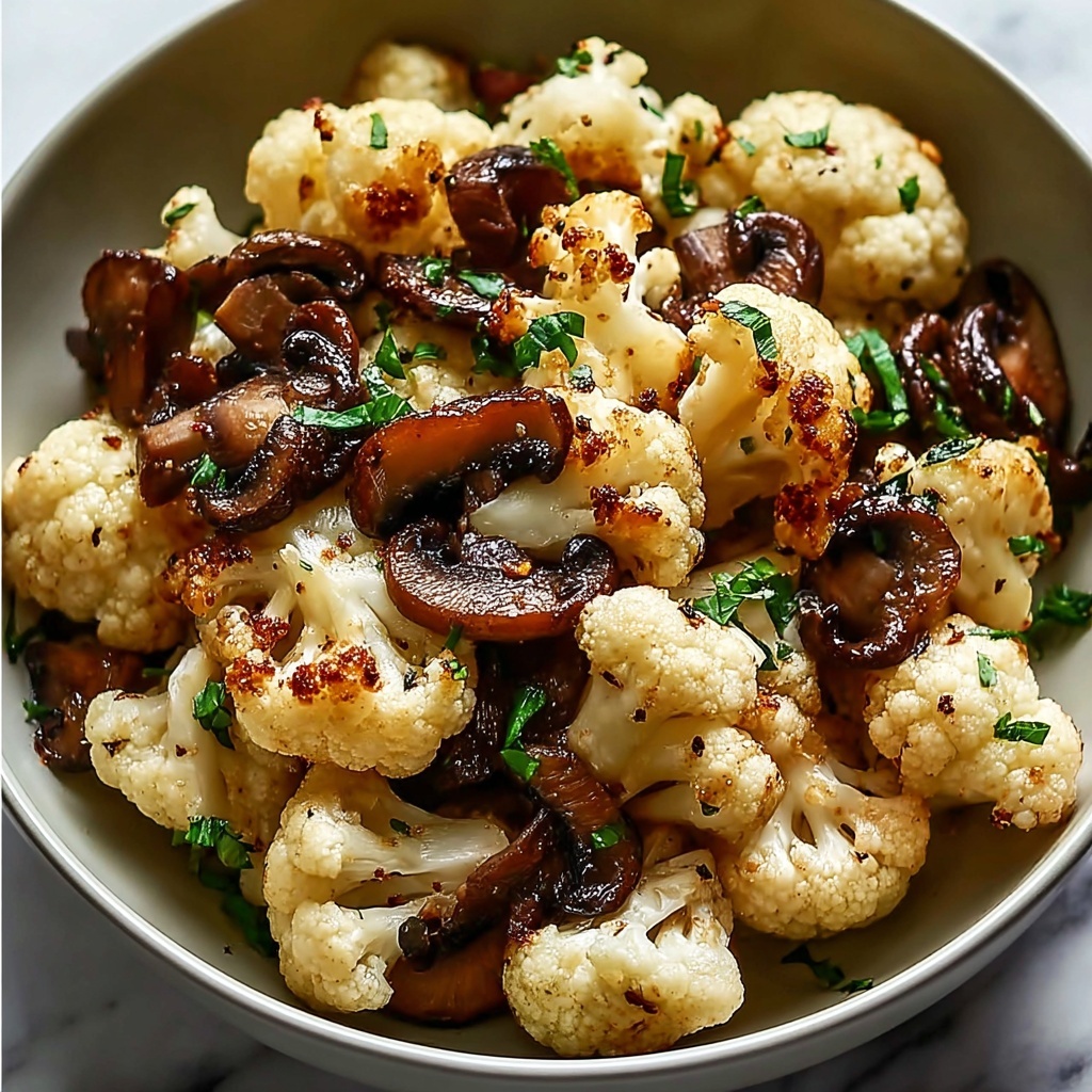 Garlic Cauliflower Mushroom Skillet Recipe - Recipe Image