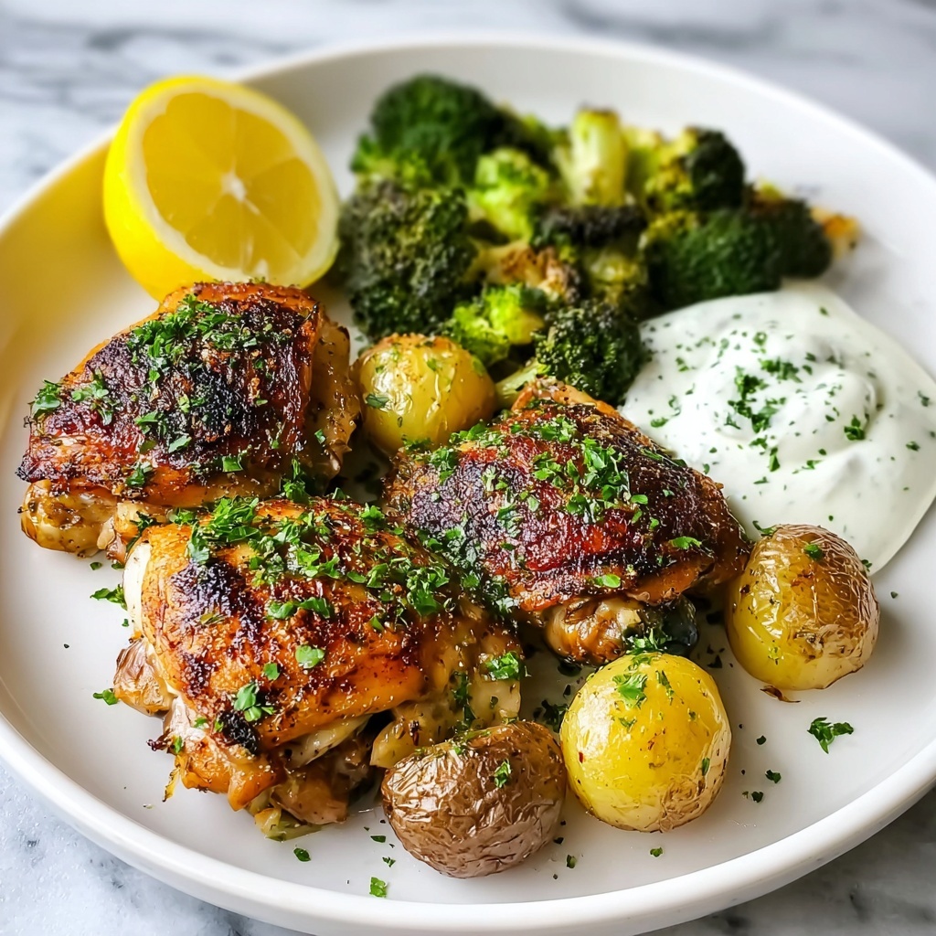 Lemon Garlic Chicken with Parmesan Herb Sauce Recipe - Recipe Image
