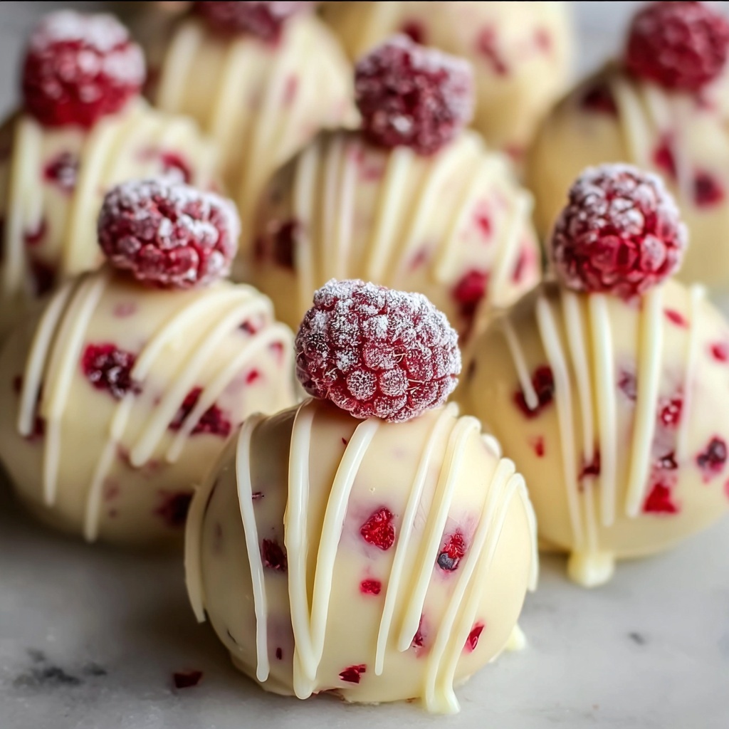 White Chocolate Raspberry Cheesecake Balls Recipe - Recipe Image