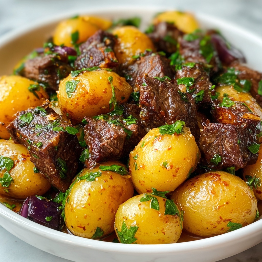 Crockpot Garlic Butter Beef Bites with Potatoes Recipe - Recipe Image