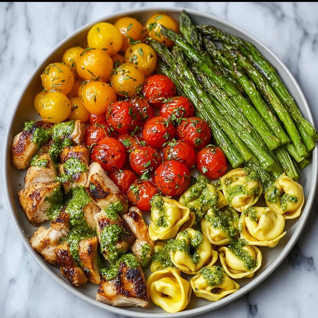 Pesto Chicken Tortellini and Veggies Recipe - Recipe Image