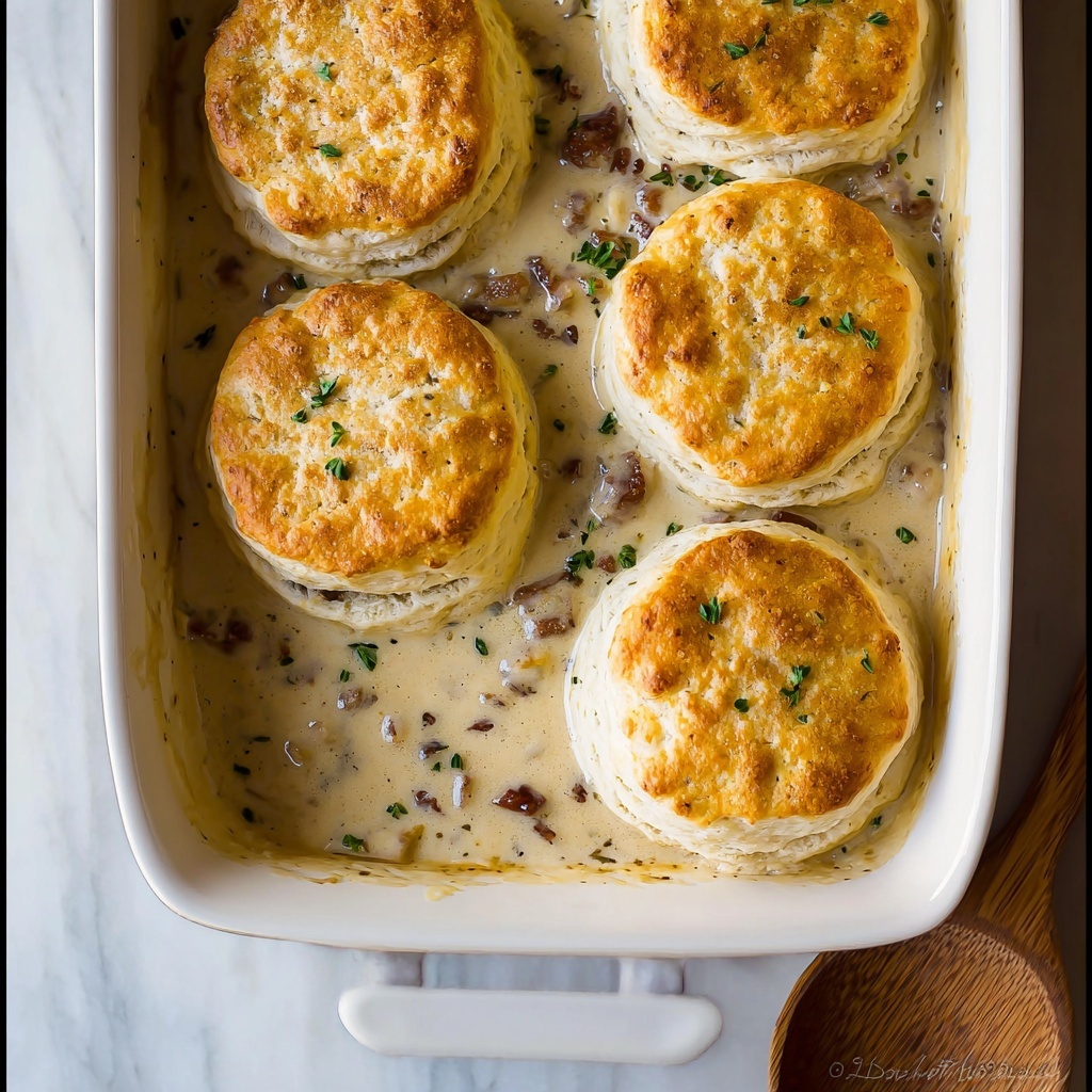 Biscuits and Gravy Casserole Recipe - Recipe Image