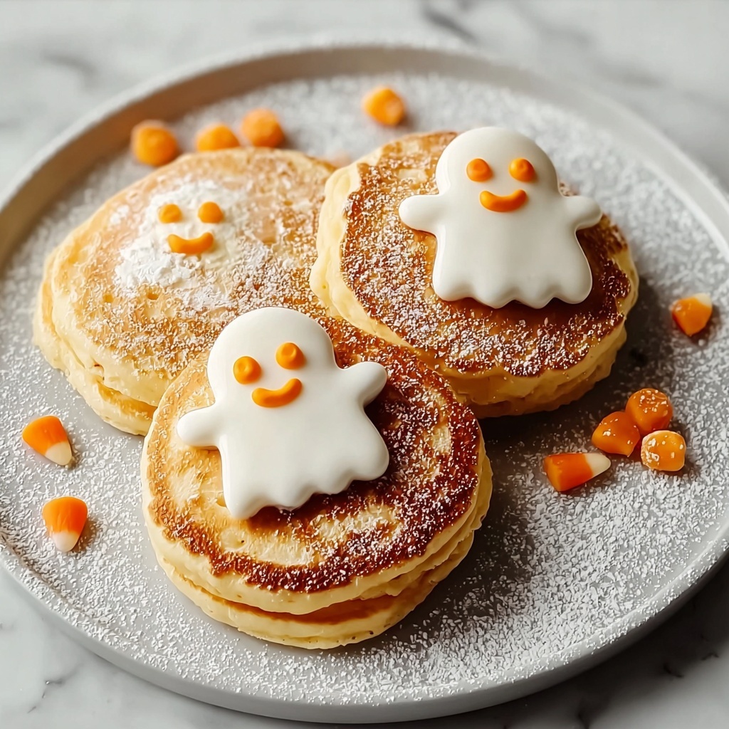 Halloween Pumpkin Pancakes with Spooky Toppings Recipe - Recipe Image
