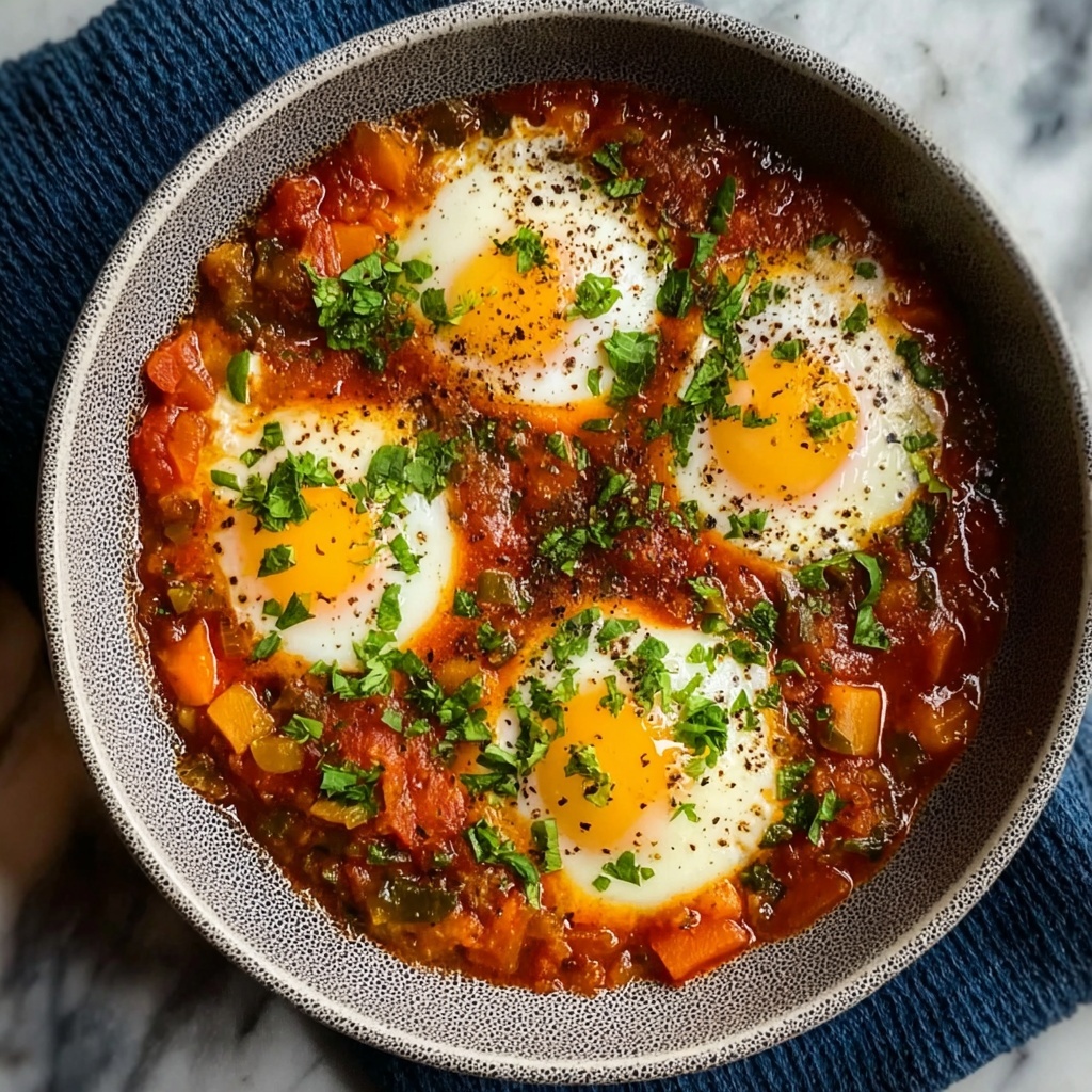 Tunisian Eggs in Tomato-Pepper Stew Recipe - Recipe Image