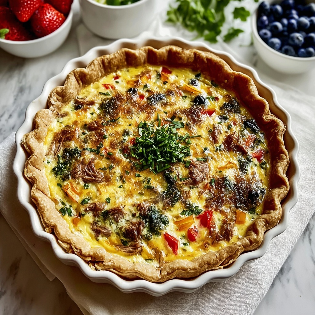 Easy Tuna Breakfast Quiche Recipe - Recipe Image